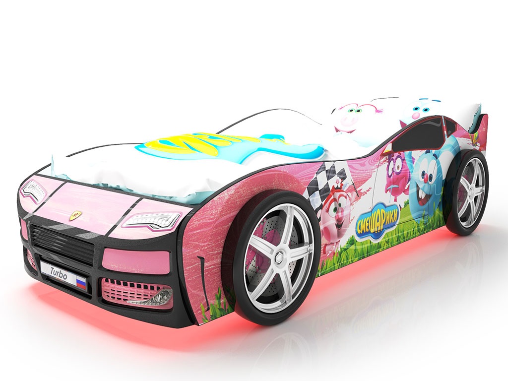Кровать-машина детская серии "Турбо смешарики" Pink